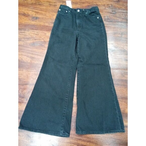 Levi's Premium Womens Size 29 High Waisted Loose Flare Leg Denim Jeans Black - Picture 2 of 9